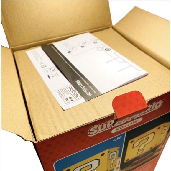 Super Mario Icon Lamp Kid Yellow Cube Night Light LED Dimmable Lamp Nintendo NEW - Picture 10 of 10